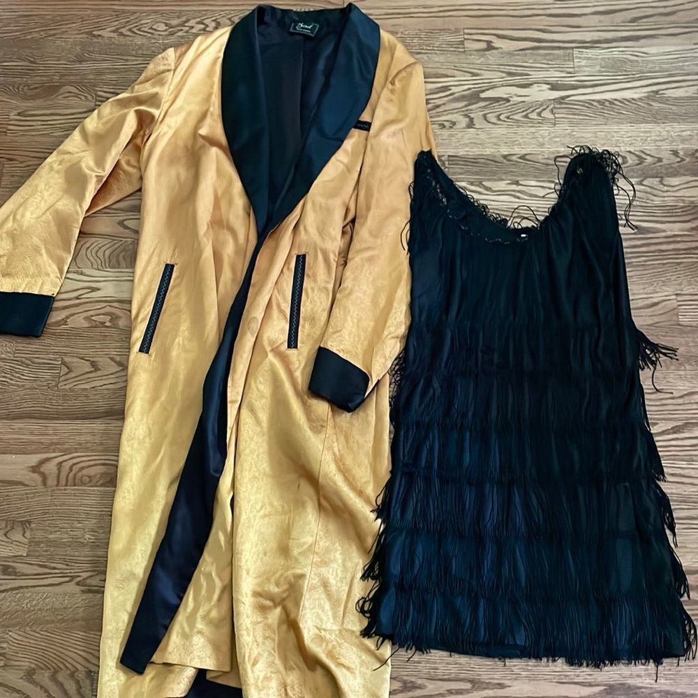 Couples costume flapper Black medium flapper dress  I gave robe jacket gatsby
